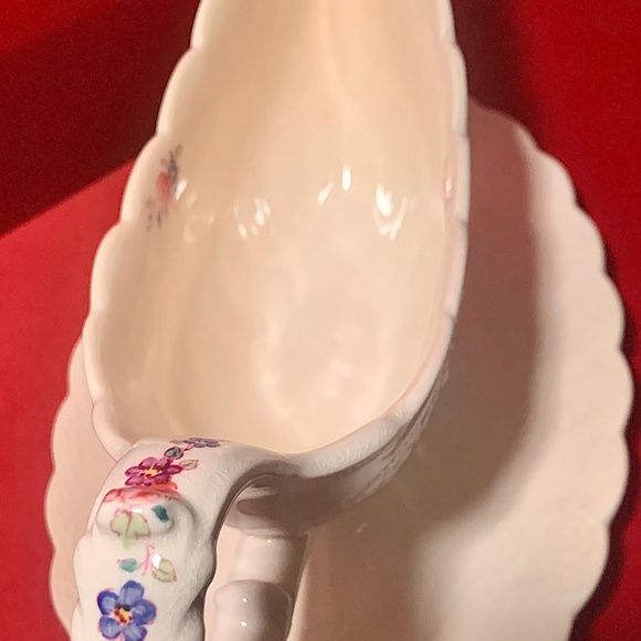 Spode Jewel Gravy Boat with Attached Underplate Ann Hathaway Jewel Pattern - Picture 3 of 10